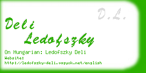 deli ledofszky business card